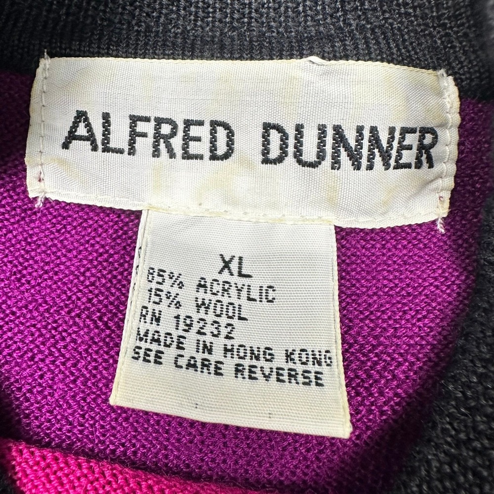 Dunner Stunner Color block‎ Sequin Mock Neck Sweater XL Wool Blend Magenta Black - Picture 4 of 8